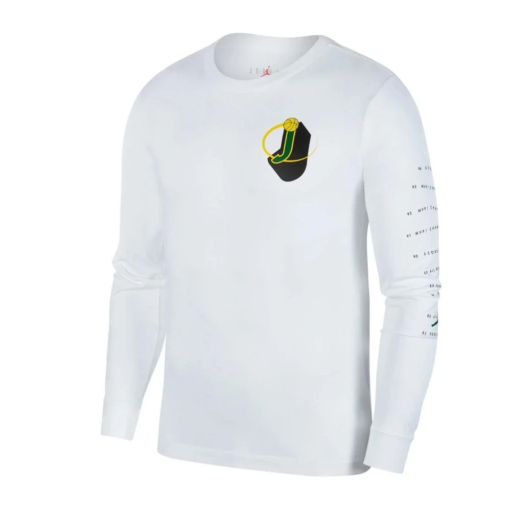 New Jordan Air Jordan 10 Sz LARGE Men's Long Sleeve T-Shirt White CT0735-100